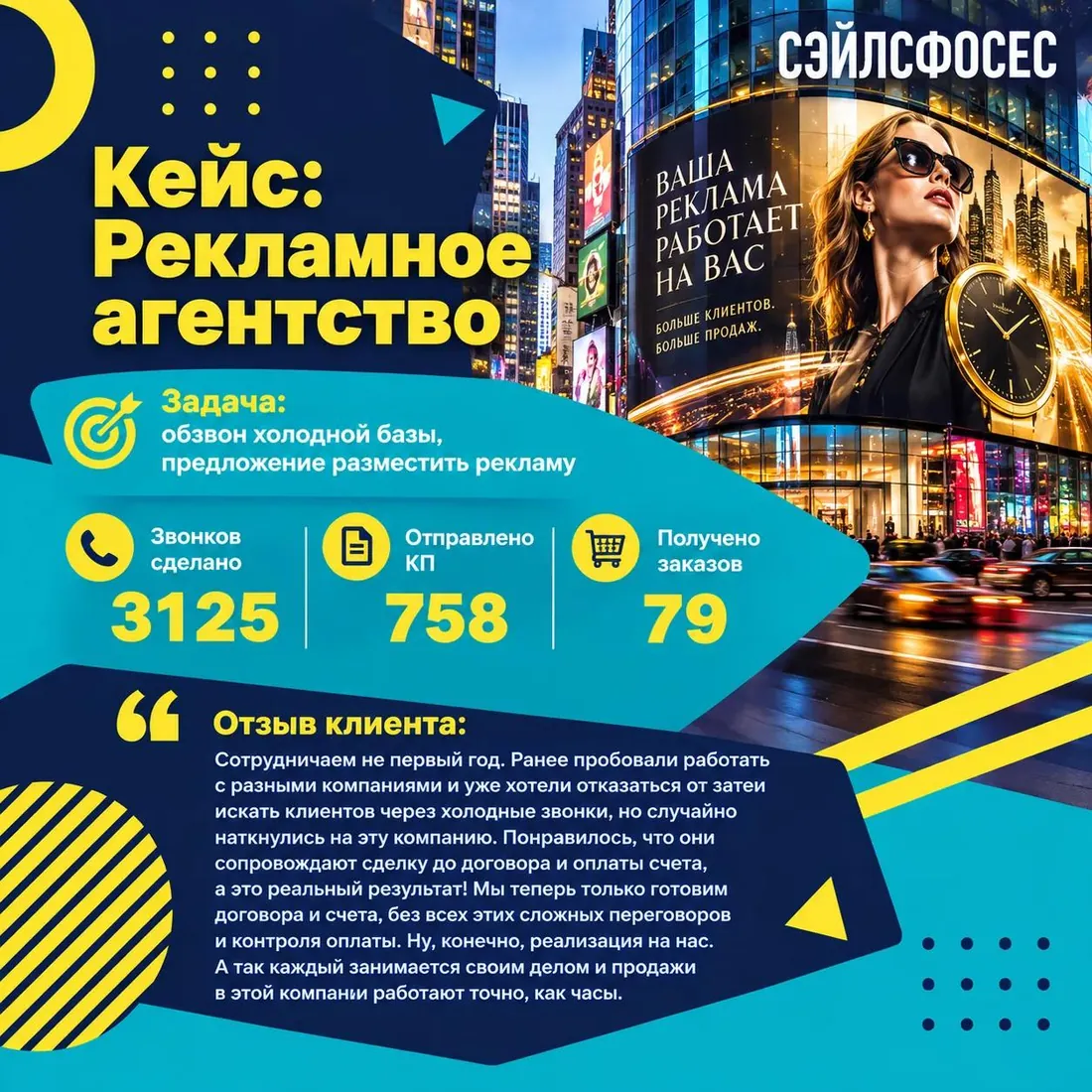 Кейс: Рекламное агентство — 79 заказов