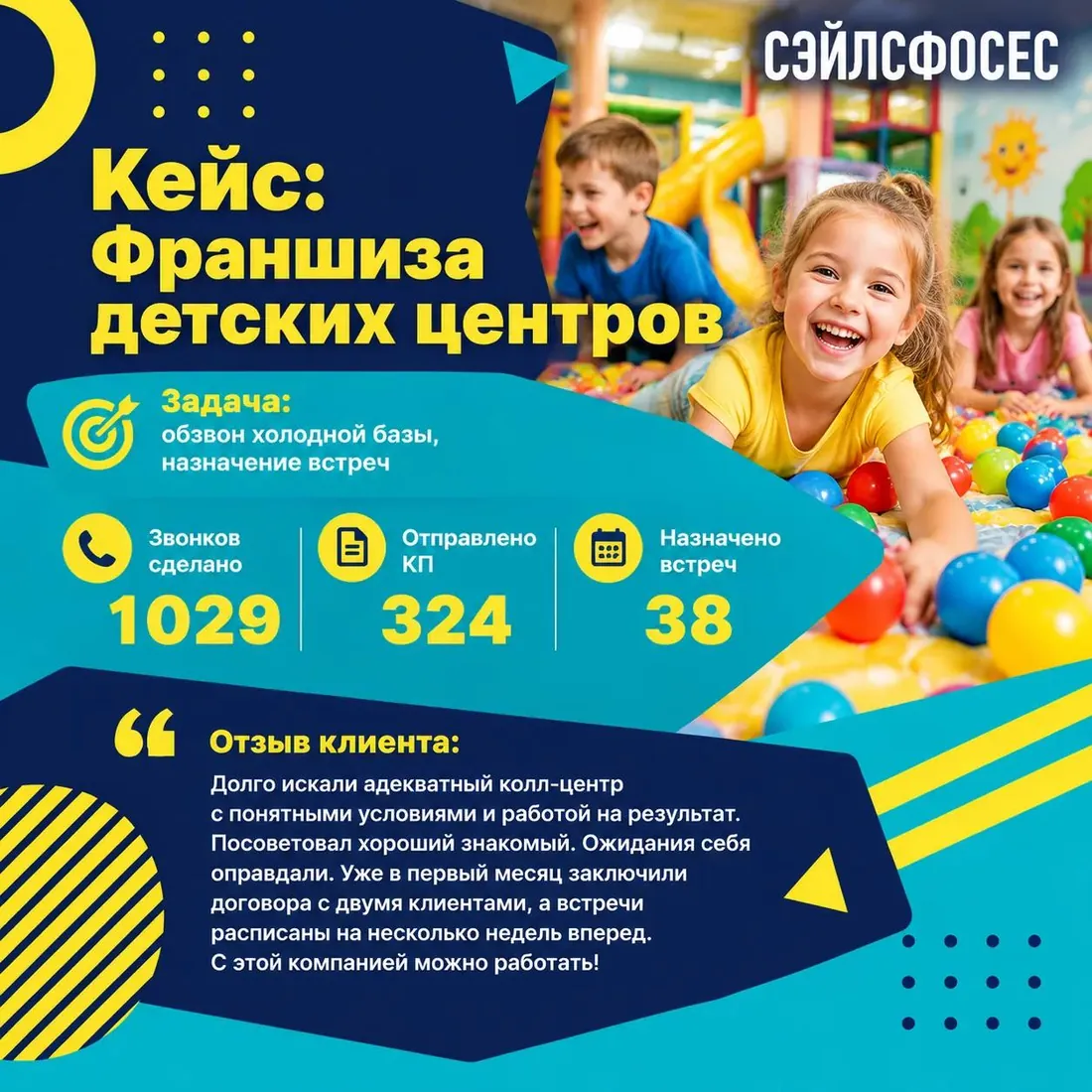Кейс: Франшиза детских центров — 38 назначенных встреч